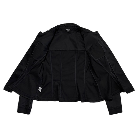 Worth Black Ruffle Hem Button Up Pocket Short Utility Jacket Blazer Women Small - Picture 4 of 15